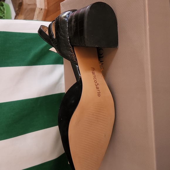Franco Sarto Caleigh black leather slingbacks size 7-NWT - Picture 2 of 6